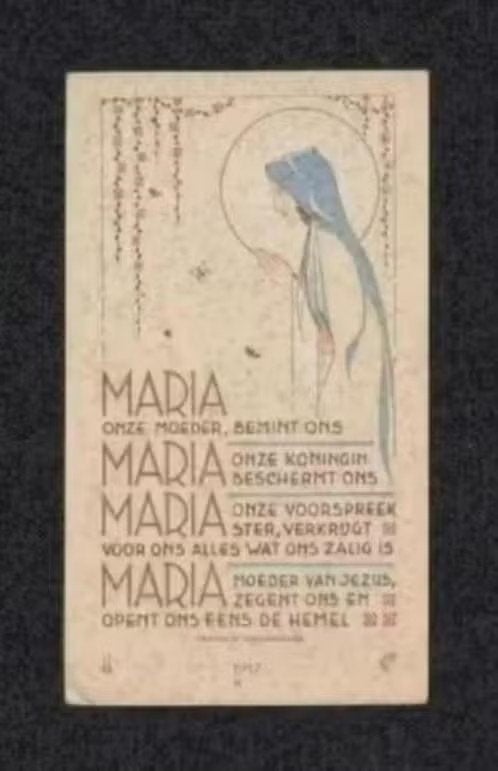 Communieprentje Haaren v.d. Mee 1945., Verzamelen, Ophalen of Verzenden, Bidprentje