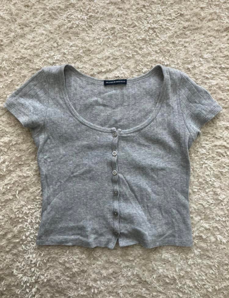 Grey Crop Top, Ophalen, Zo goed als nieuw, Grijs, Korte mouw