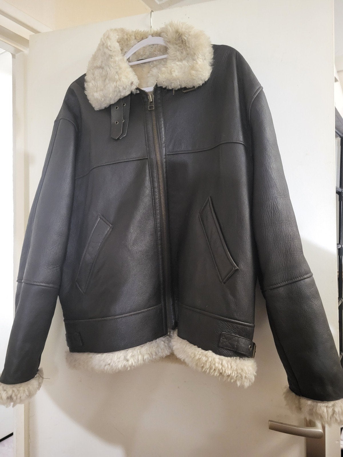 Zeer zeldzame Lammy Coat L 50/52 - Dik buffelleer, Ophalen of Verzenden, Zo goed als nieuw, Maat 52/54 (L), Bruin
