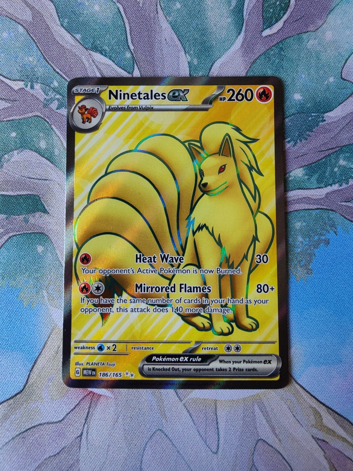 Pokemon 151 Ninetales ex full art 186/165, Ophalen of Verzenden, Nieuw, Losse kaart, Foil