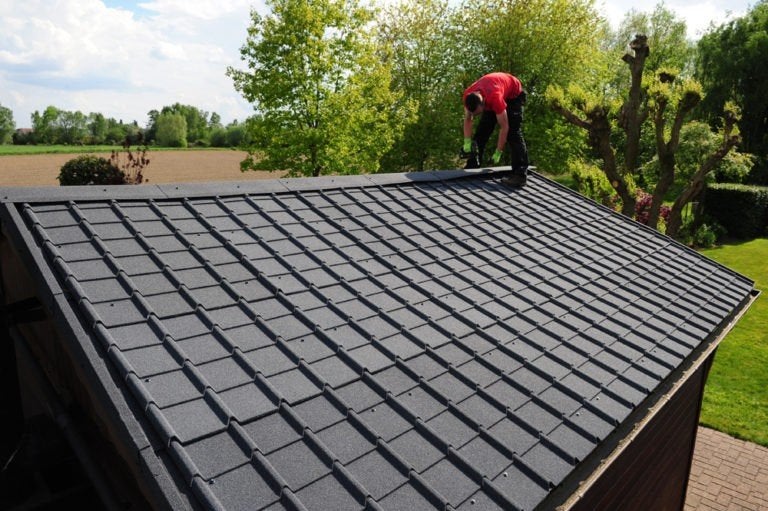 AQUAPLAN metalen DAKPANPLAAT ANTRACITE +/- 113x83 cm, Tuin en Terras, Ophalen, Nieuw, 400 cm of meer, Metaal