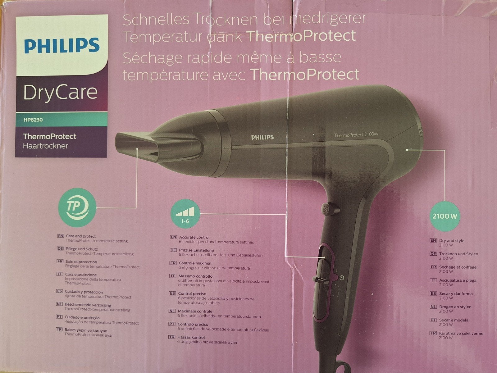 Philips DryCare HP8230 Föhn - Doos licht beschadigd, Ophalen, Nieuw, Haarverzorging