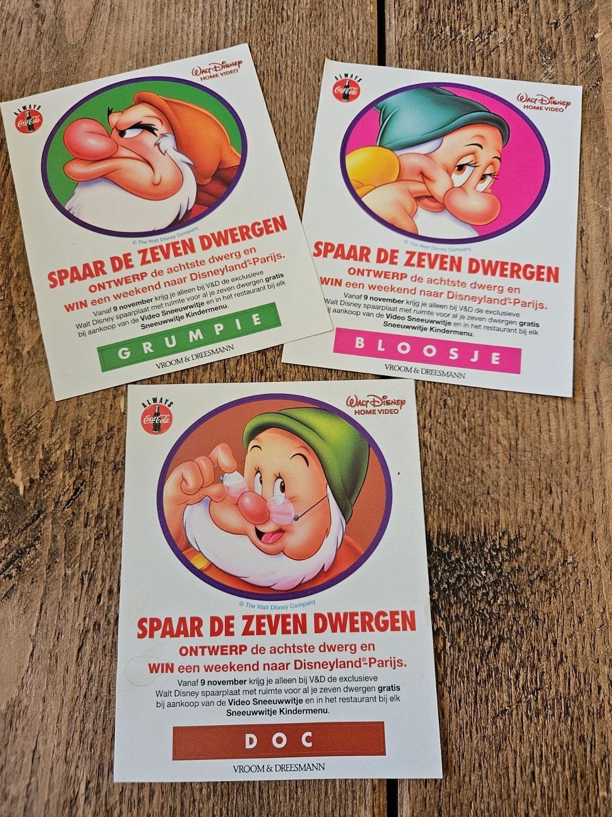 De Zeven Dwergen stickers Walt Disney, Ophalen of Verzenden, Zo goed als nieuw
