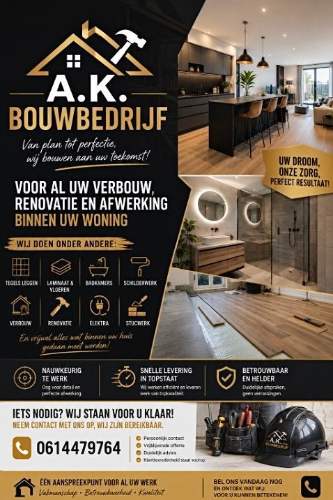 Bouwbedrijf voor al u bouwklussen, neem gerust contact op., Ophalen, Overige materialen, 30 cm of meer, Overige typen