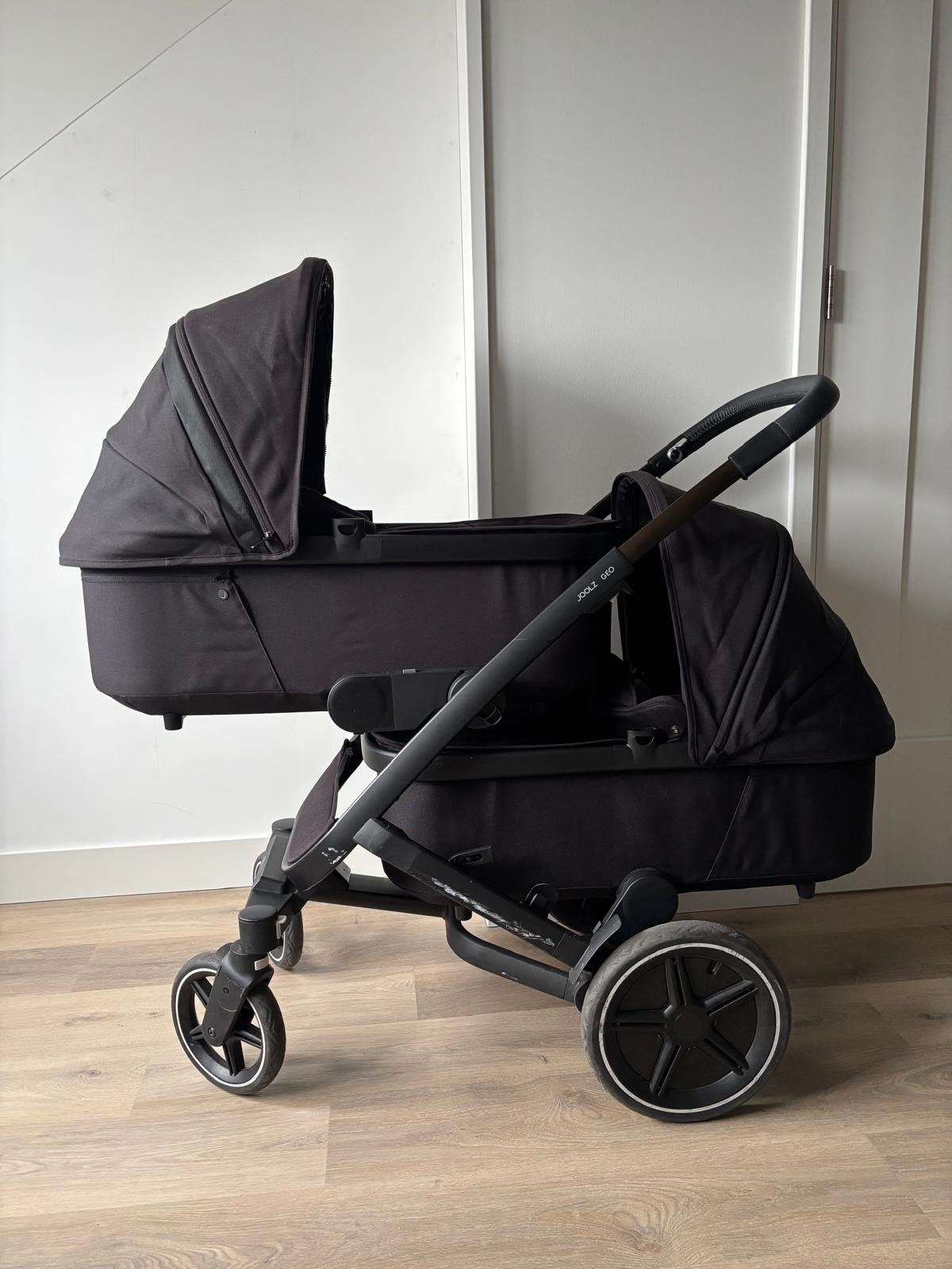 Joolz GEO 3 kinderwagen met adapters, bakken en zitjes, Gebruikt, Duowagen, Combiwagen, Ophalen