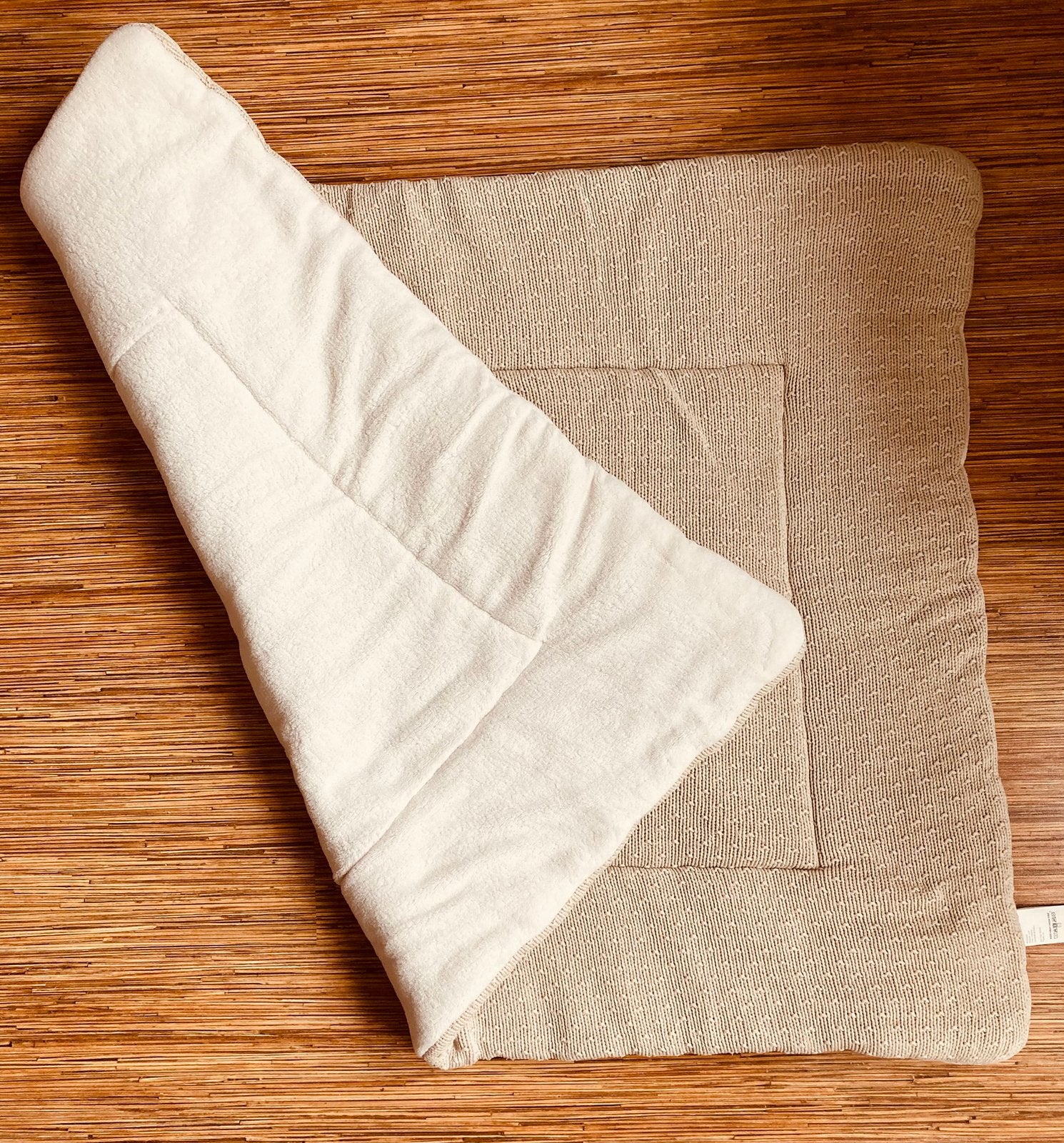 Jollein basic knit beige box- speelkleed mt 75x95 cm, Ophalen of Verzenden, Zo goed als nieuw, Boxkleed