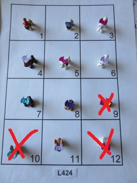 L424 LEGO DIEREN MET STRIK OF BLOEM HONDEN KONIJNEN FRIENDS, Lego, Ophalen of Verzenden, Losse stenen, Lego Nederland B.V.