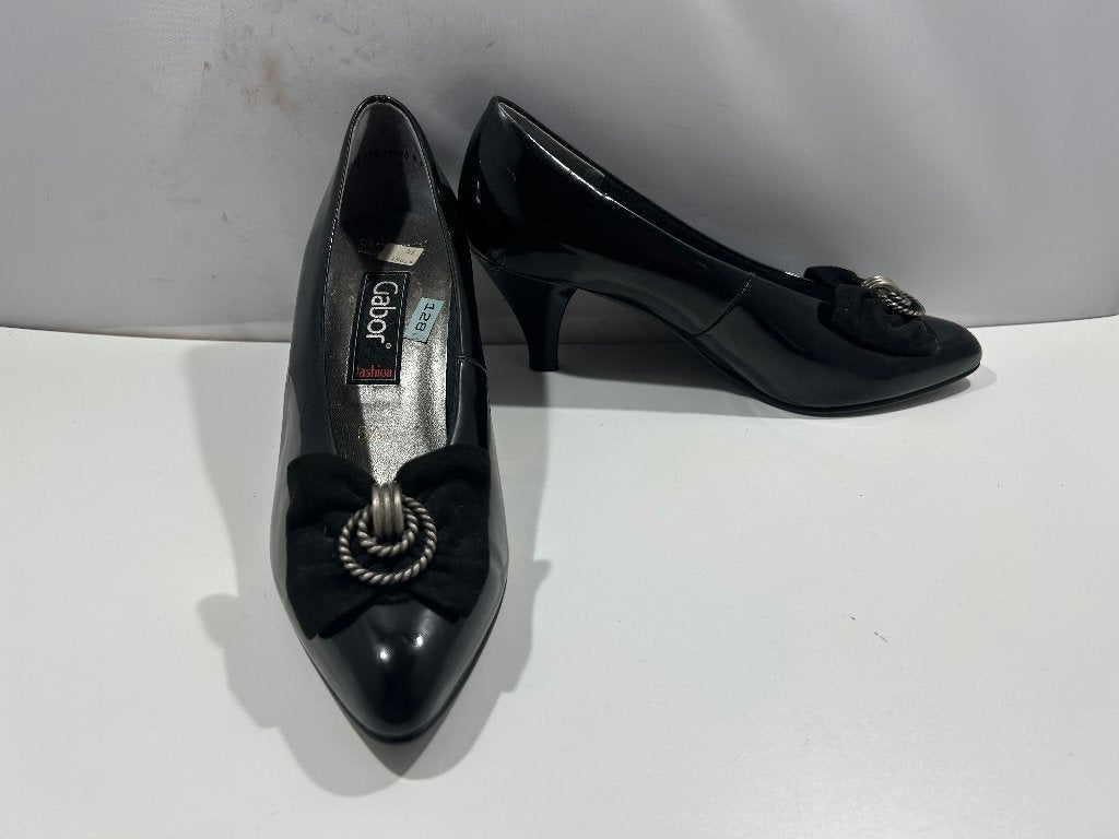 Maat 38.5, Gabor elegante zwarte schoenen met een strikje, Verzenden, Zwart, Gabor, Zo goed als nieuw