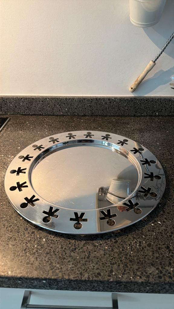 Alessi schaal/dienblad 40 cm RVS, Ophalen, Overige materialen, Gebruikt, Schaal