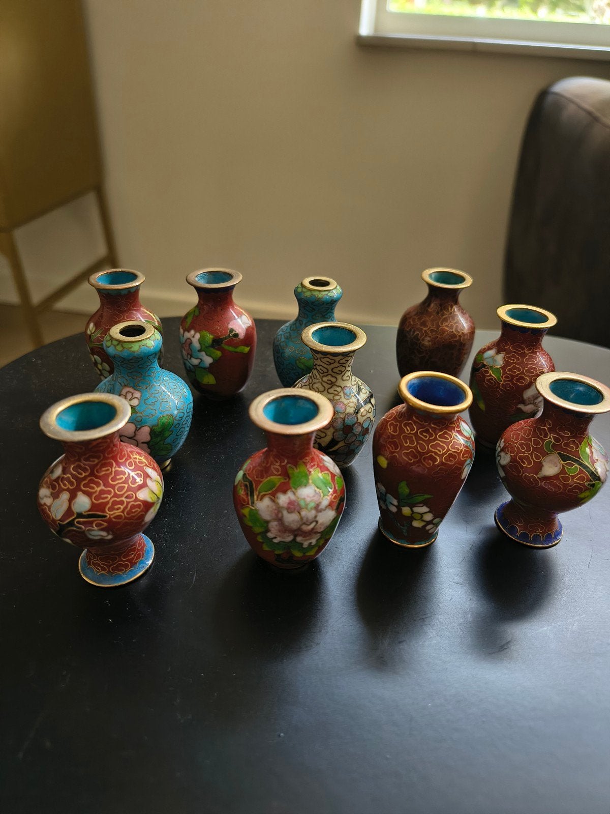 Chinese Cloisonne vaasjes, Ophalen of Verzenden, Zo goed als nieuw, Overige kleuren