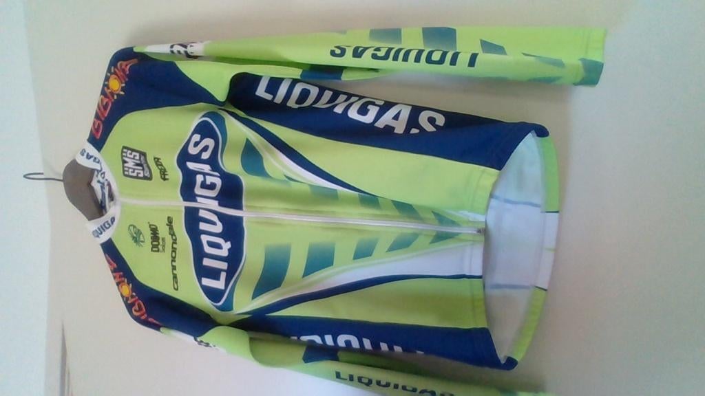 Wieler  Shirt  Liquigas, Fietsen en Brommers, Fietsaccessoires | Fietskleding, Gebruikt, M, Kinderen, Ophalen of Verzenden