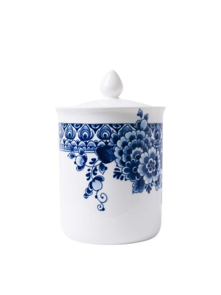 Heinen Delfts Blauw Paauw voorraadpot groot 17 cm, Overige merken, Overige typen, Ophalen of Verzenden, Delftsblauw