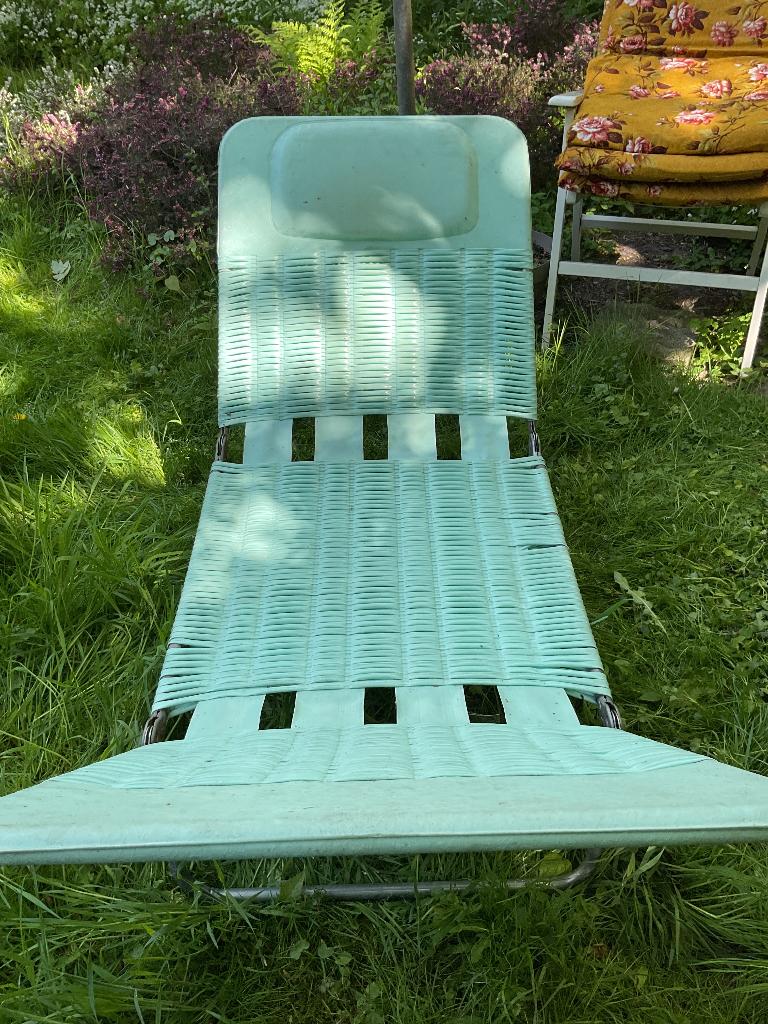 Stretcher Kurz, vintage, mintgroen een kleine beschadiging, Tuin en Terras, Ophalen, Gebruikt, Plastic, Verstelbaar
