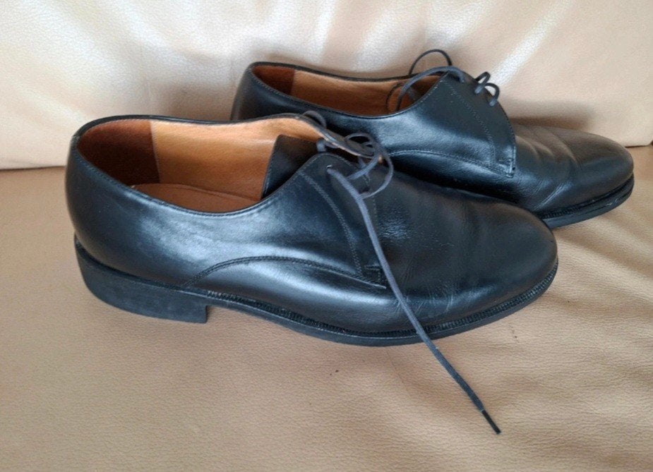Bally Vintage Herenschoenen - Derby - Zwart Leer - EU 42, Ophalen of Verzenden