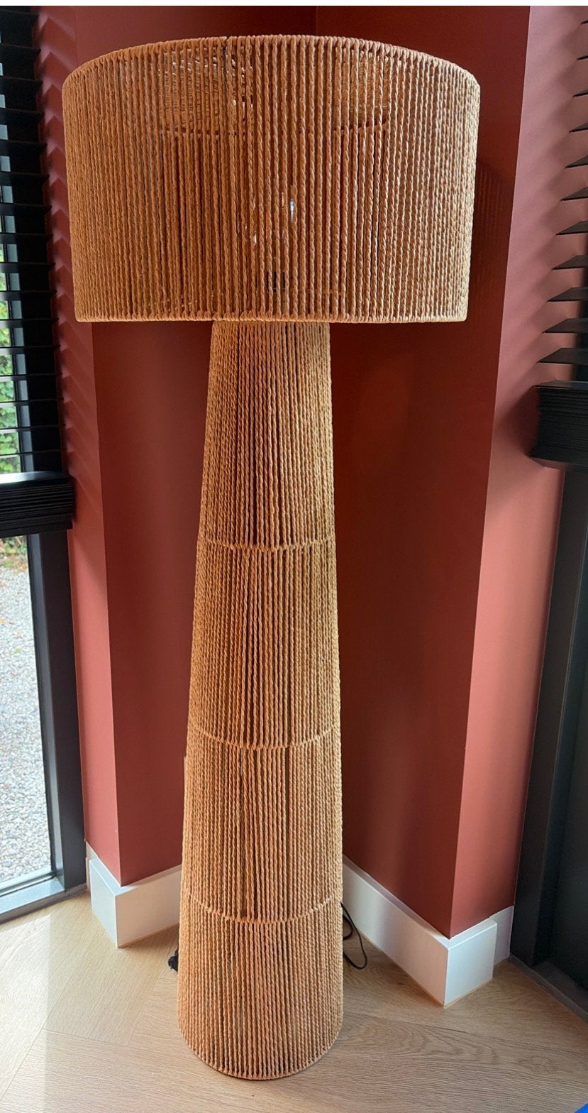 Vloerlamp Pandia naturel Kwantum, zo goed als nieuw, Ophalen, Natuurlijk materiaal, E27 (groot), Zo goed als nieuw