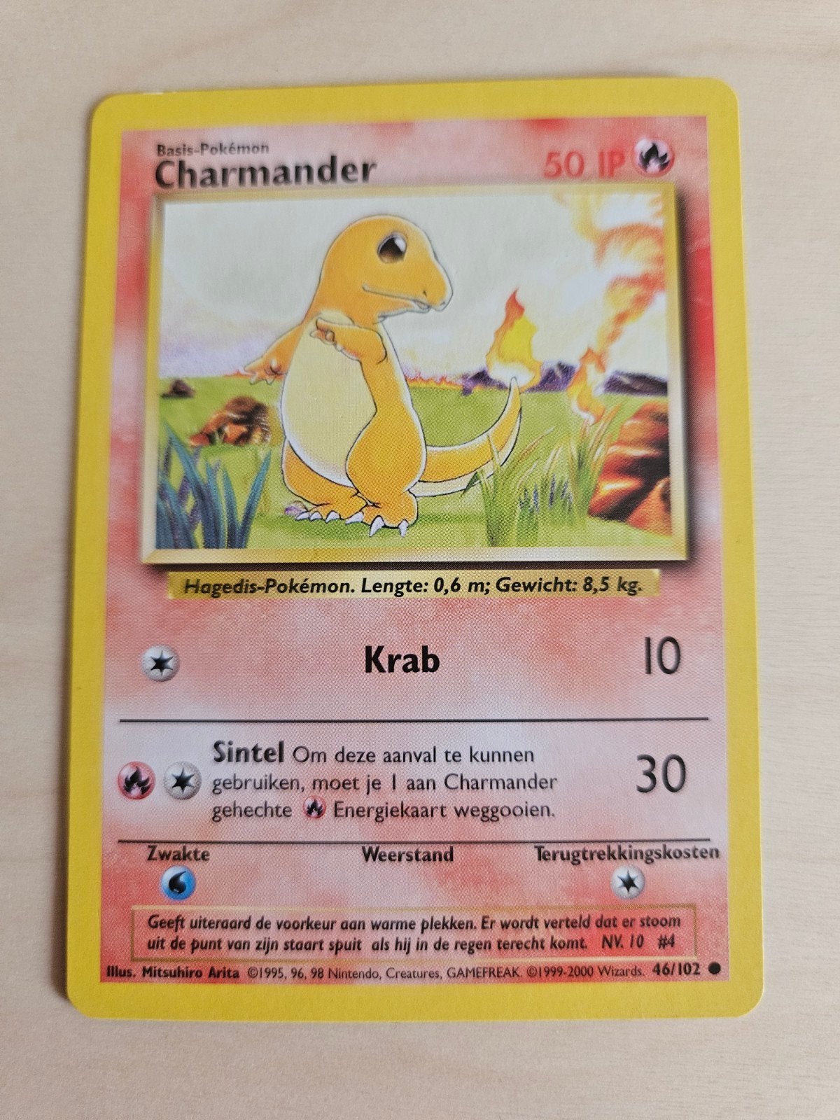 Charmander Base set 46/102 NL, Hobby en Vrije tijd, Verzamelkaartspellen | Pokémon, Ophalen of Verzenden, Gebruikt, Losse kaart