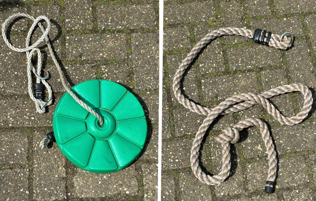 Schommel schijf, klimtouw voor speeltoestel, Ophalen, Zo goed als nieuw, Klimtouw