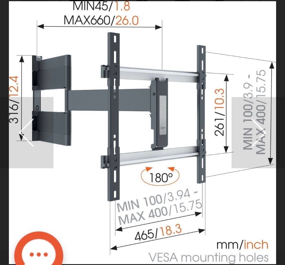 Foto 6 van Vogel's THIN 546 Draaibare TV Beugel voor OLED TV's