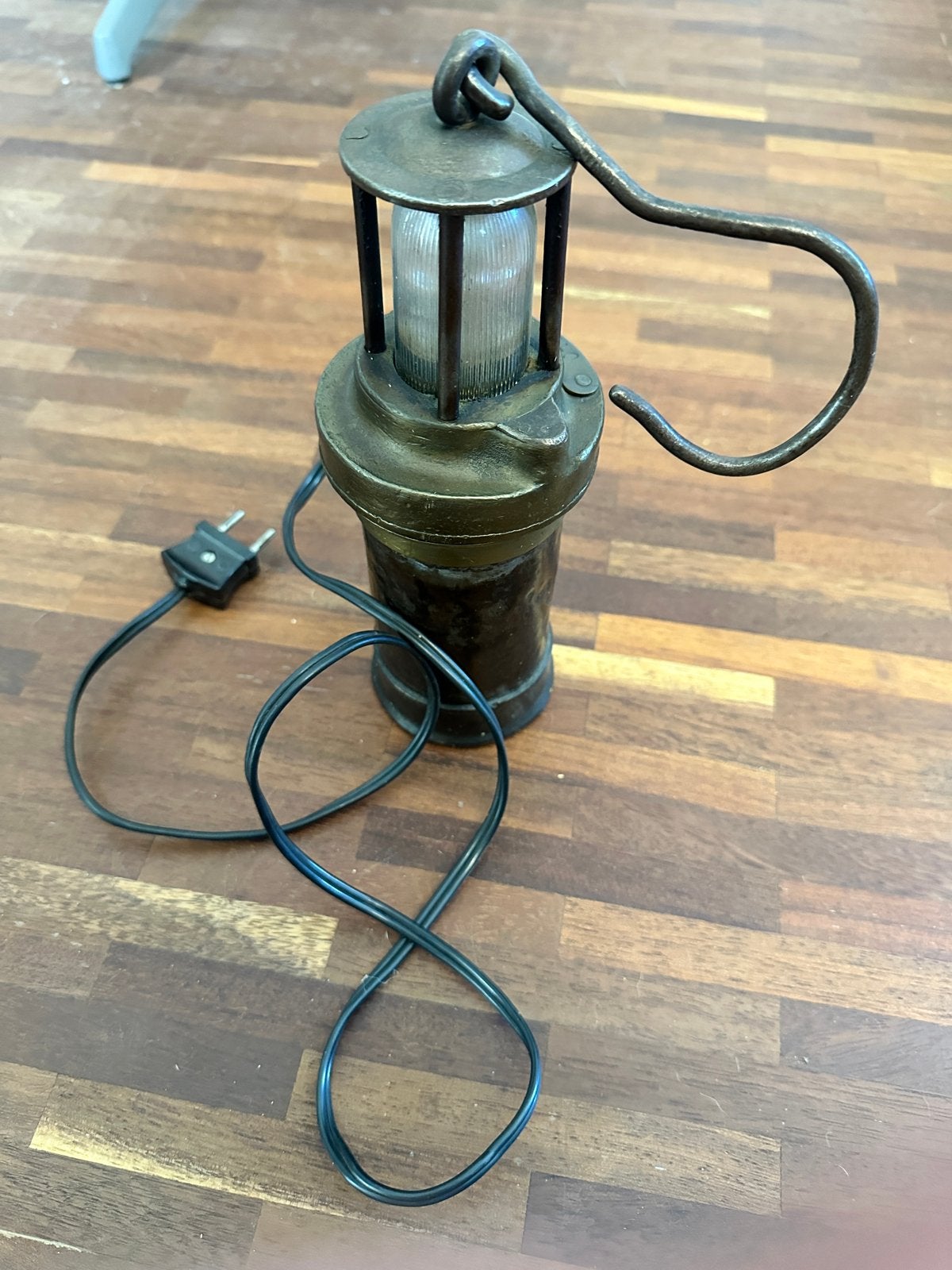 Unieke omgebouwde mijnwerkerslamp - werkend, Antiek en Kunst, Antiek | Lampen, Ophalen of Verzenden