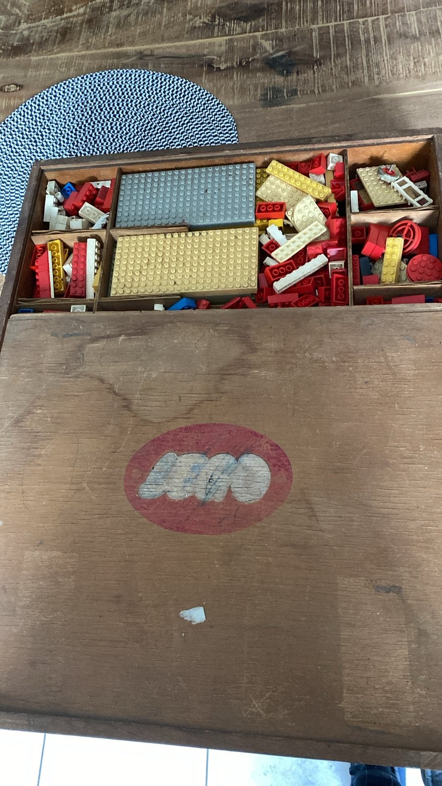 Vintage LEGO in houten kist - Jaren '60/'70, Gebruikt, Overige thema's, Lego, Ophalen of Verzenden