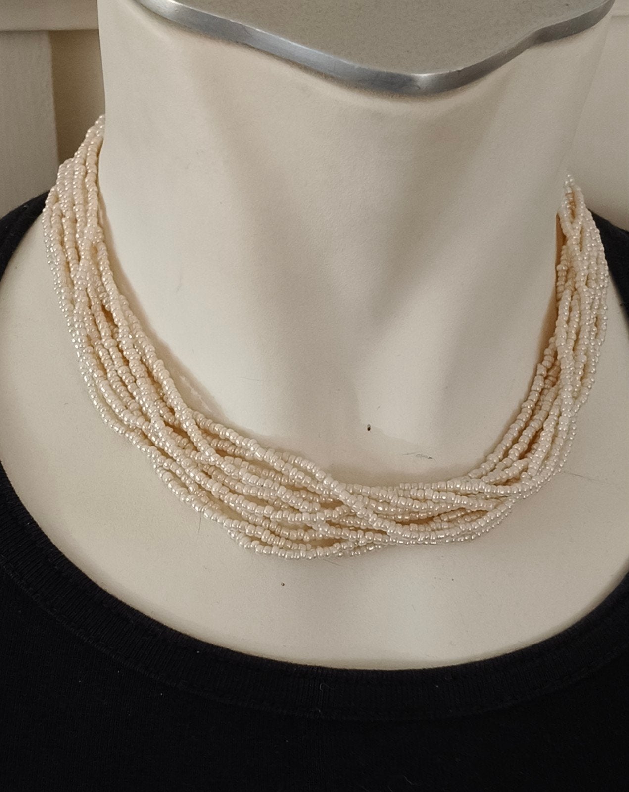 Elegante Parelmoer Meerstrengs kralen Ketting, Verzenden, Zo goed als nieuw, Overige materialen