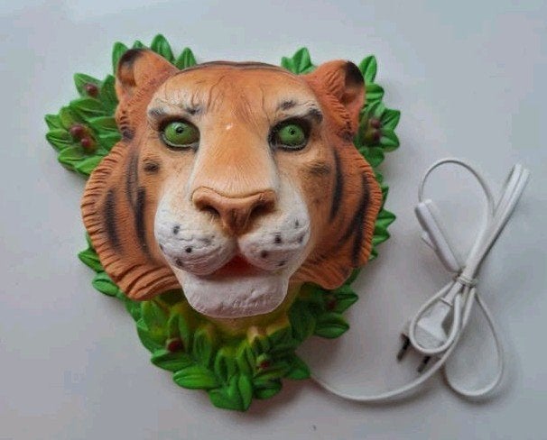 Tijgerlamp voor kinderkamer of jungle thema, Ophalen of Verzenden, Gebruikt, Kunststof