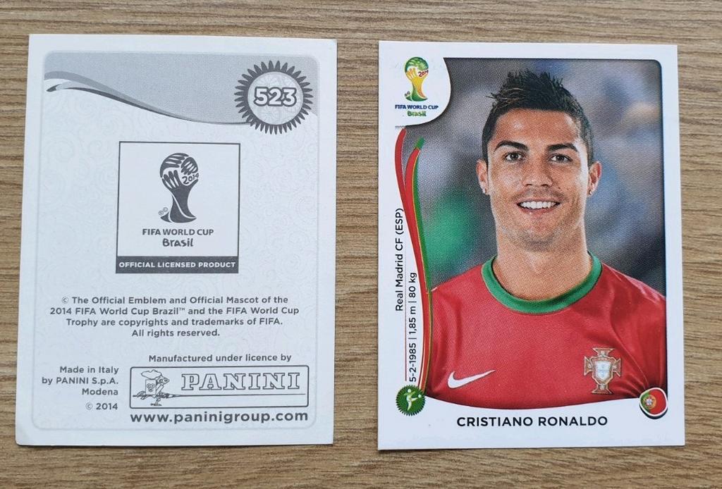Panini WK 2014 #523 Cristiano Ronaldo mint conditie, Hobby en Vrije tijd, Stickers en Plaatjes, Ophalen, Nieuw, Plaatje
