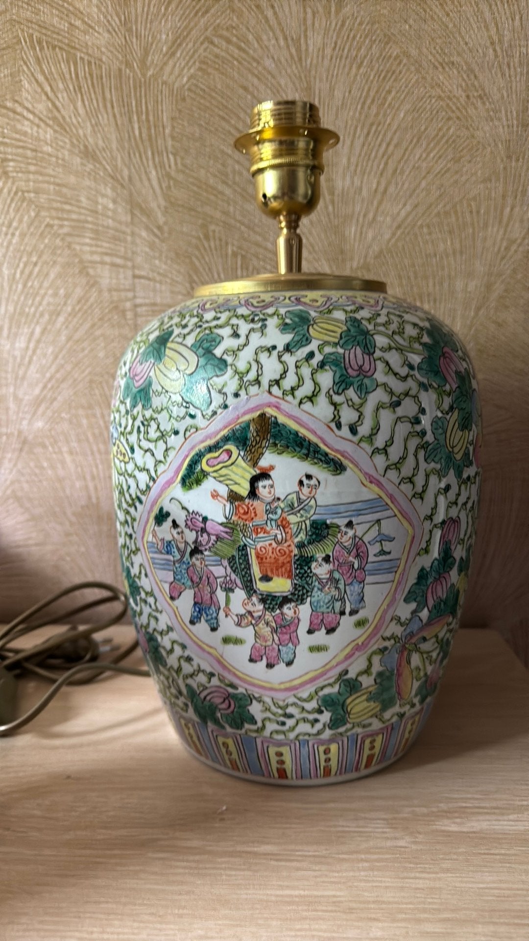 Vintage chinese lamp, Ophalen of Verzenden, Zo goed als nieuw, Handgemaakt, Vintage