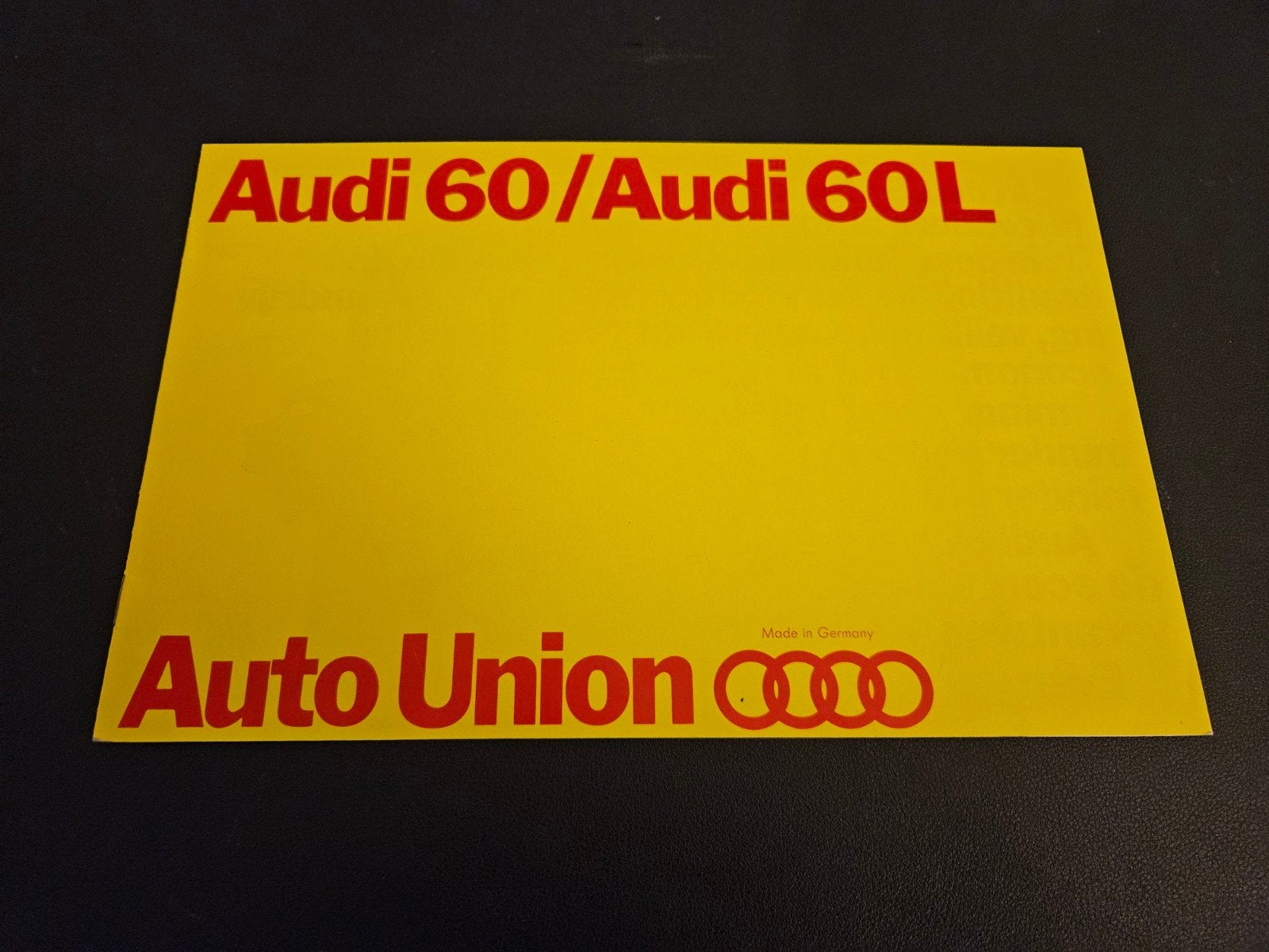 Brochure Audi 60 / 60L 1969, Boeken, Ophalen of Verzenden, Zo goed als nieuw, Audi