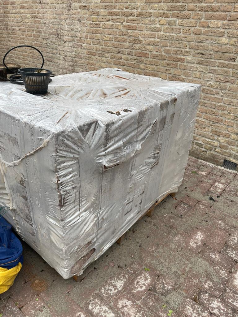 10 m2 betonklinkers gebruikt kleur heide op pallet, Ophalen, Gebruikt, Klinkers, 10 m² of meer