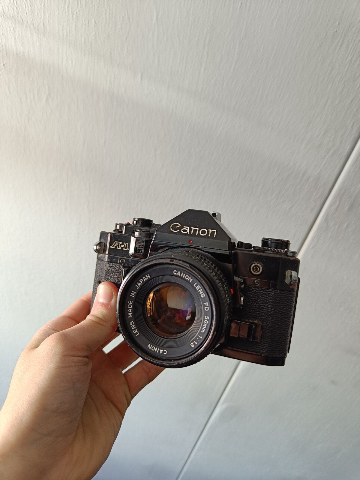 Canon A1 +50mm f1.8, Audio, Tv en Foto, Fotocamera's Analoog, Ophalen of Verzenden, Gebruikt, Spiegelreflex, Canon