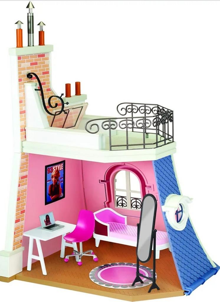 Miraculous Ladybug Marinette's 2-in-1 Balkon & Slaapkamerset, Kinderen en Baby's, Speelgoed | Overig, Zo goed als nieuw, Meisje