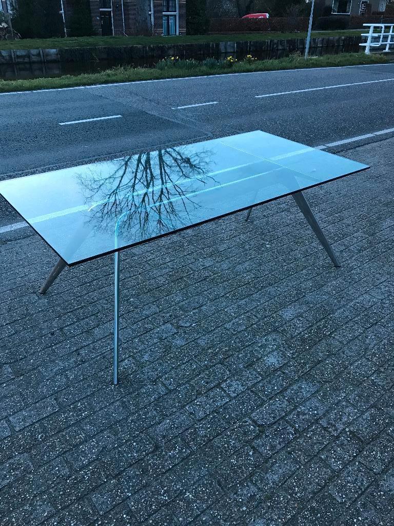 Fritz Hansen tafel No.1 T-NO 1 design glas bureau modern, Gebruikt, Ophalen of Verzenden, Nvt, Nvt