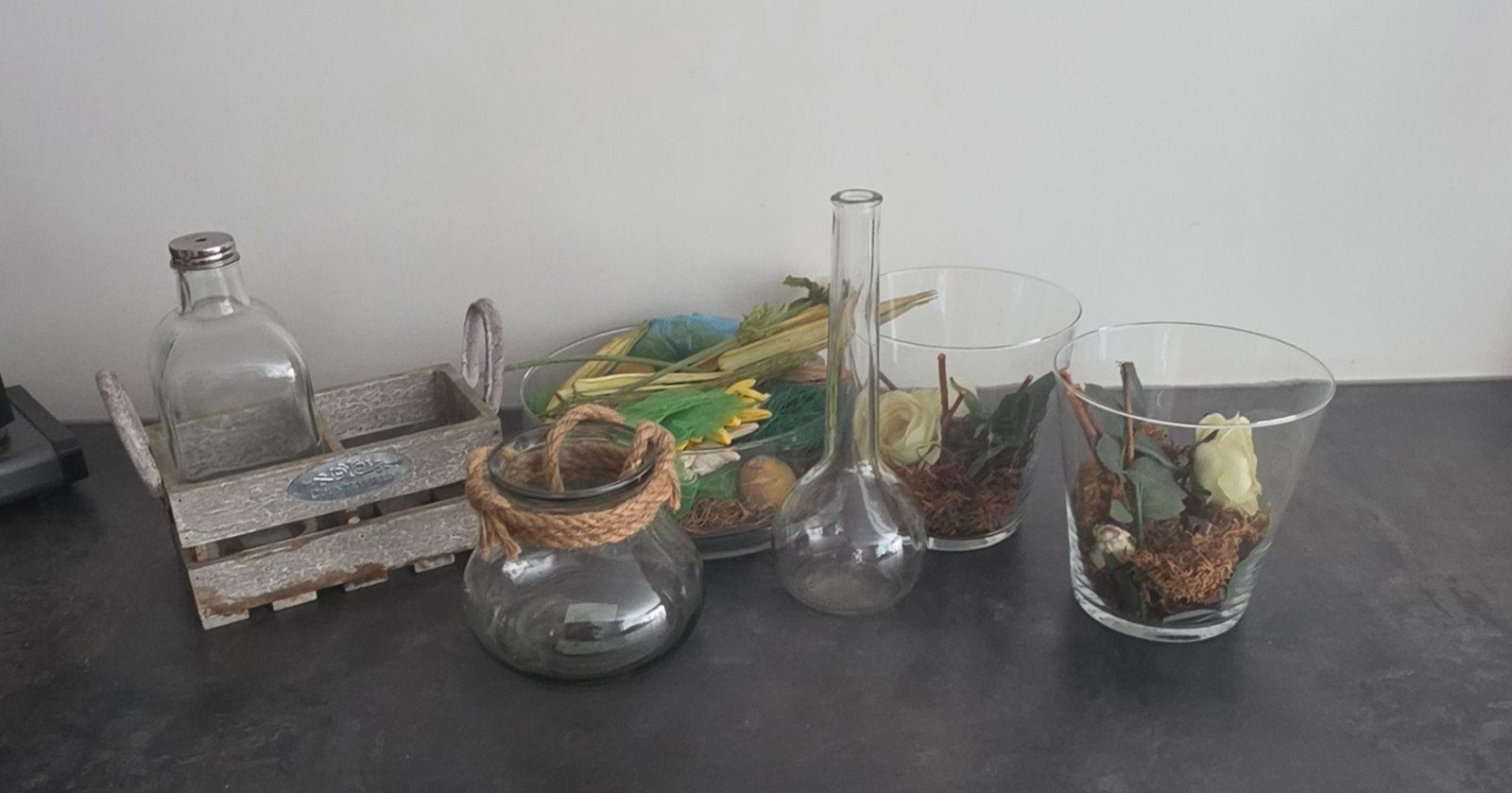 Decoratieve vazen en potten, Ophalen, Gebruikt, Transparant, Glas