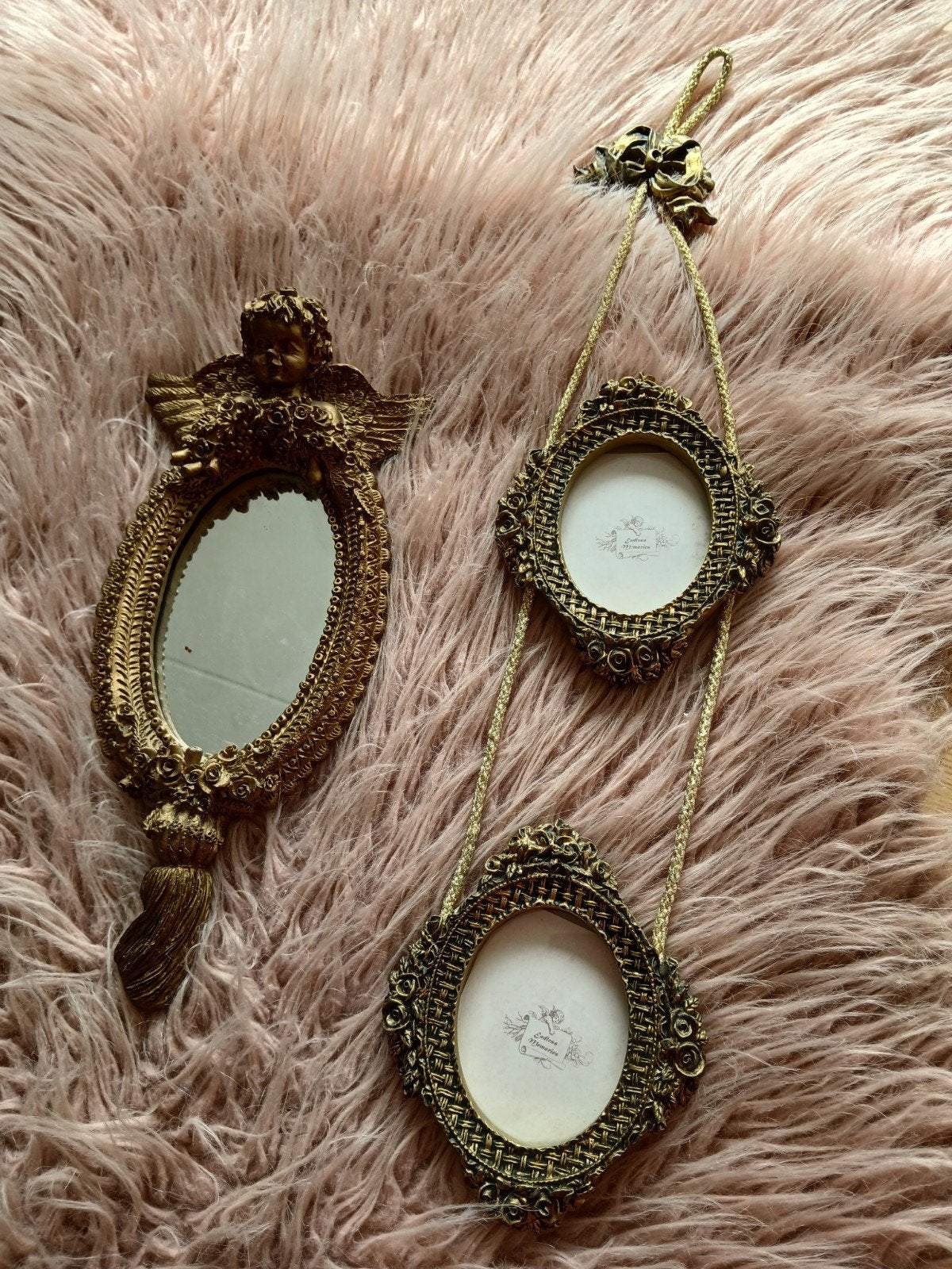 Vintage lijsten met spiegeltje, Ophalen of Verzenden