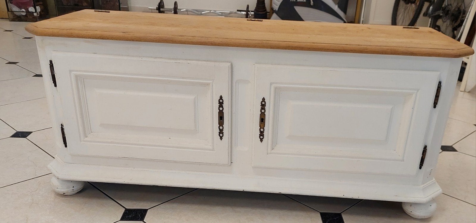 landelijk / brocante tv meubel, Ophalen, 100 tot 150 cm, Minder dan 100 cm, 25 tot 50 cm