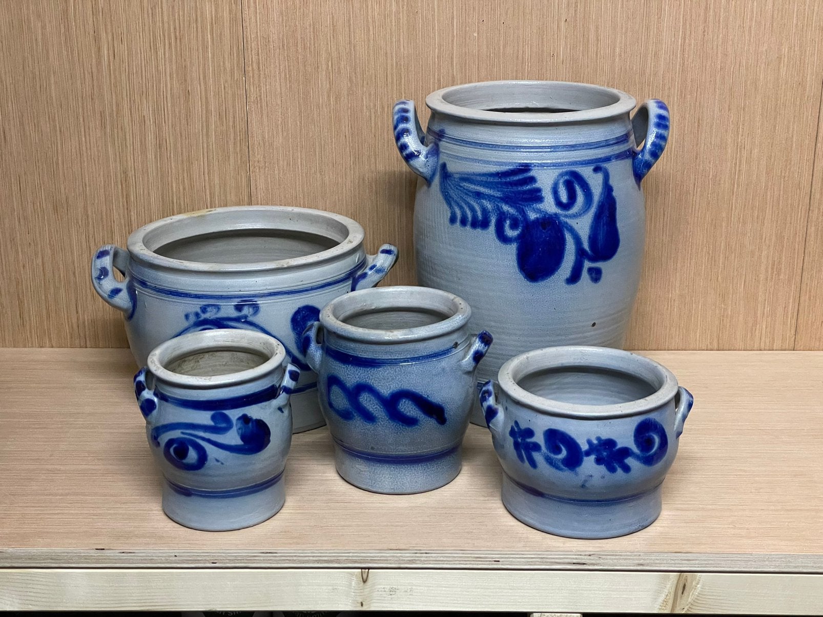 Set van 5 blauwe Keulse potten, Ophalen