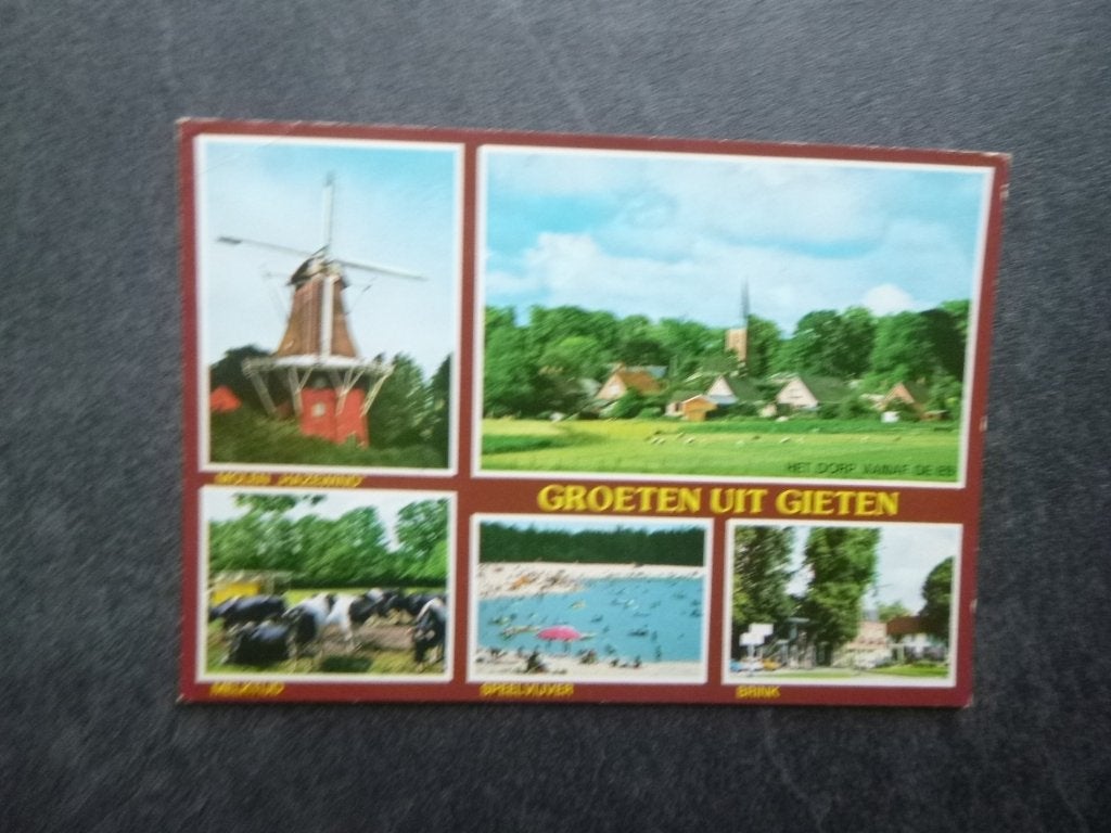 Gieten, molen Hazewind/melktijd/Brink 1981, Verzenden, 1980 tot heden, Gelopen, Noord-Brabant