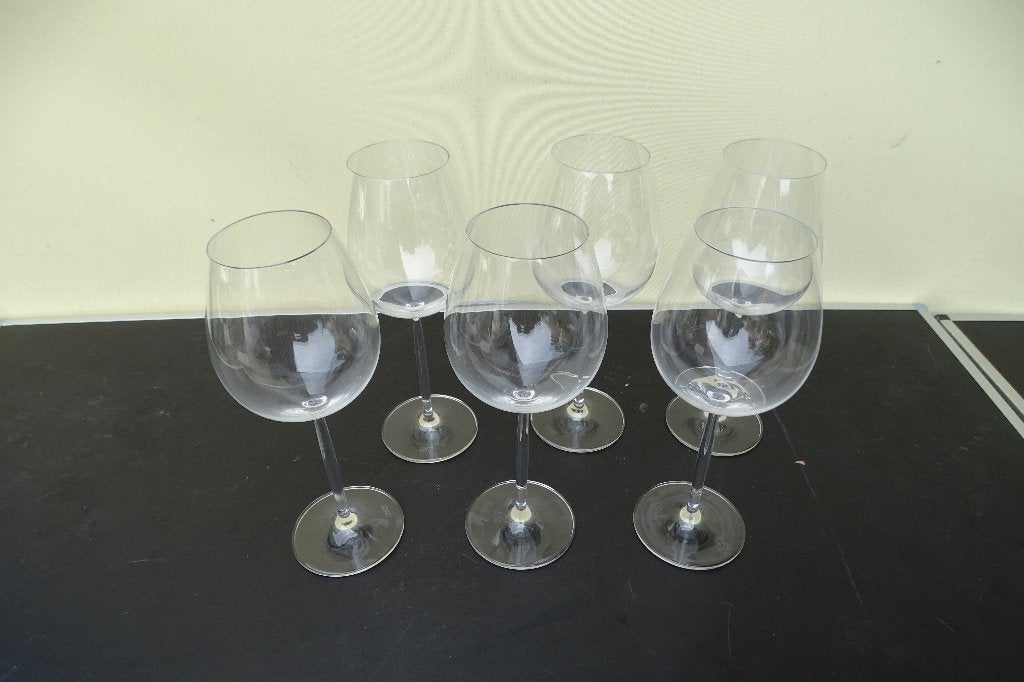Wijnglas op voet, 6 stuks, Ophalen of Verzenden, Zo goed als nieuw, Overige typen