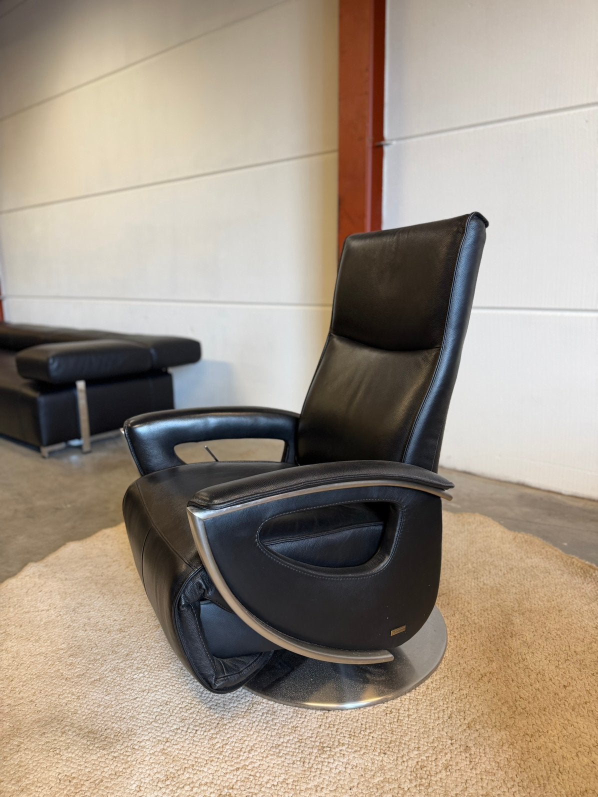 Zwarte leren relax fauteuil stoel Prominent maat S, 2871SK, Verzenden, Mariansoliak8@gmail.com, 75 tot 100 cm