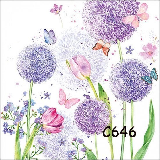 Servetten decoupage/bullet journal – allium C646, Verzenden, Nieuw