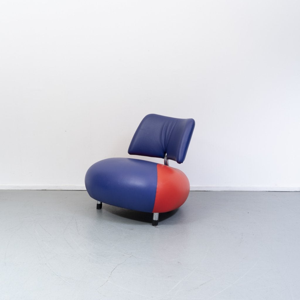 1x Leolux Pallone kleurstelling rood/blauw in nieuwstaat!, Niet ingevuld, Niet ingevuld, Leer, Ophalen of Verzenden
