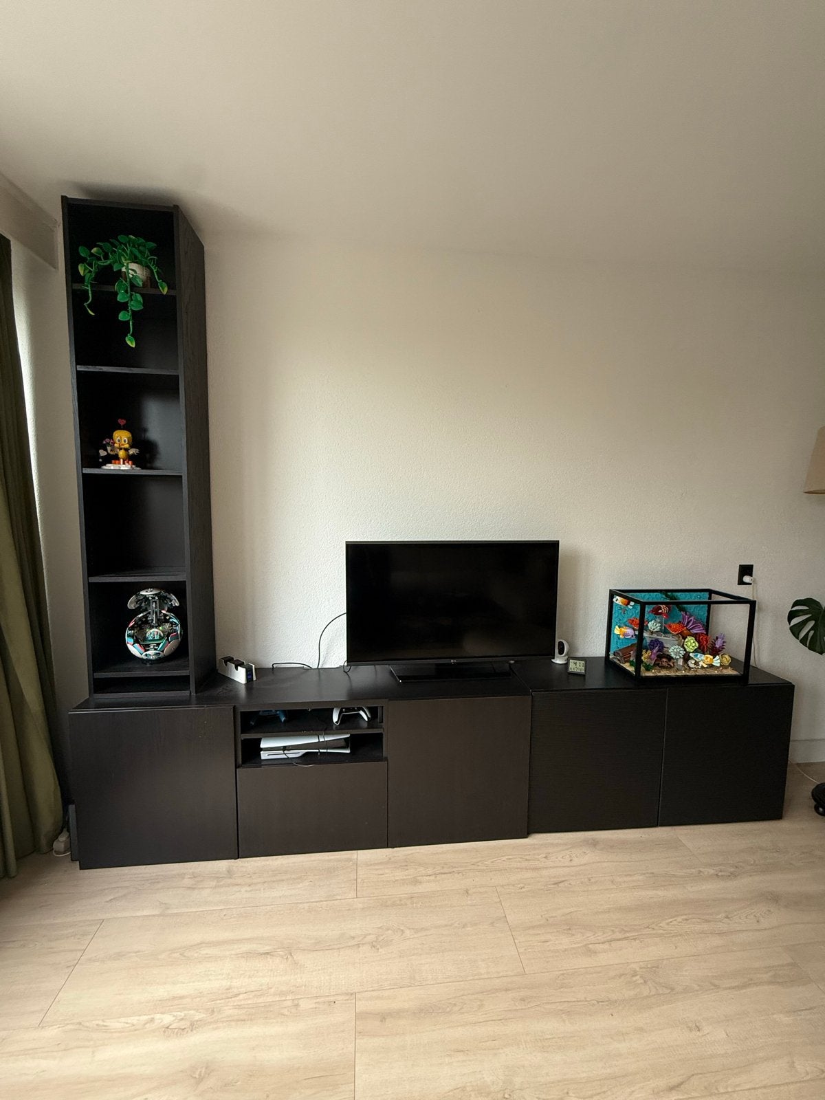 IKEA Besta TV-meubel met opbergkast - Zwartbruin, Ophalen, Gebruikt, 200 cm of meer, Minder dan 100 cm