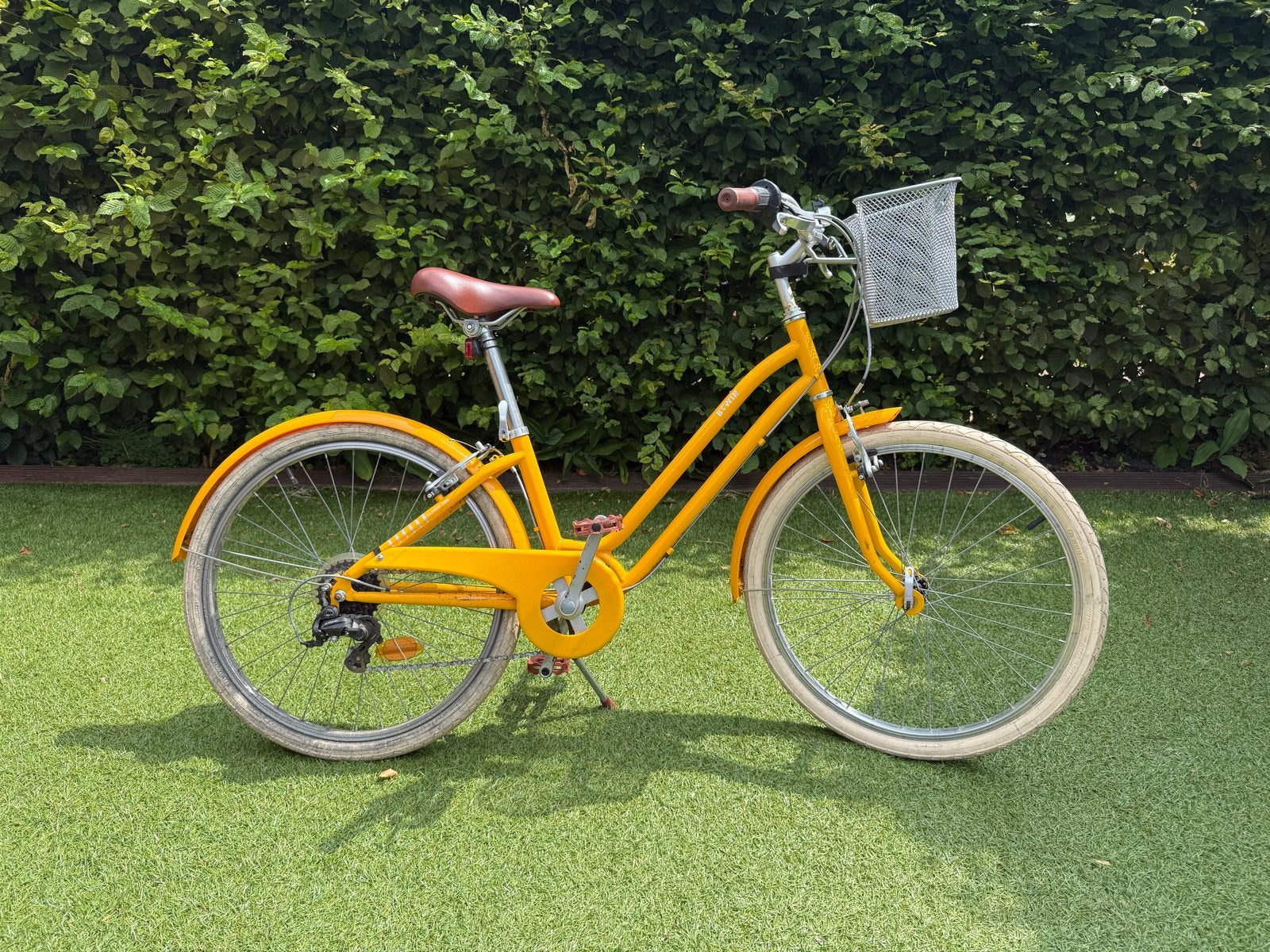 Stadsfiets voor kinderen Elops 500 24 inch 9-12 jaar, Gebruikt, Velgrem, Versnellingen, 50 tot 53 cm