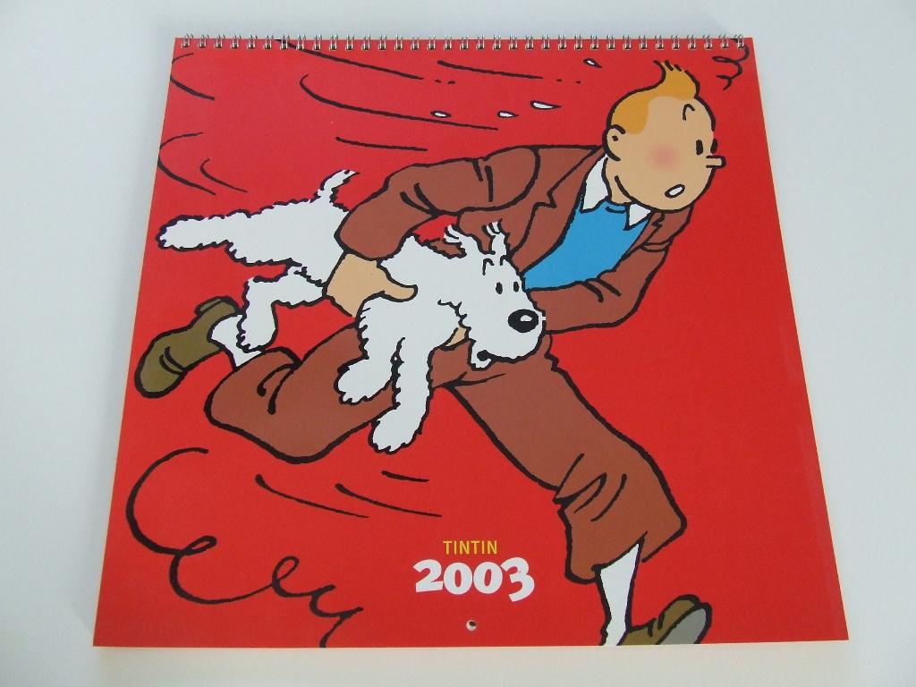Kuifje – zeer mooie kalender 2003, Verzamelen, Ophalen of Verzenden, Kuifje, Zo goed als nieuw, Plaatje, Poster of Sticker