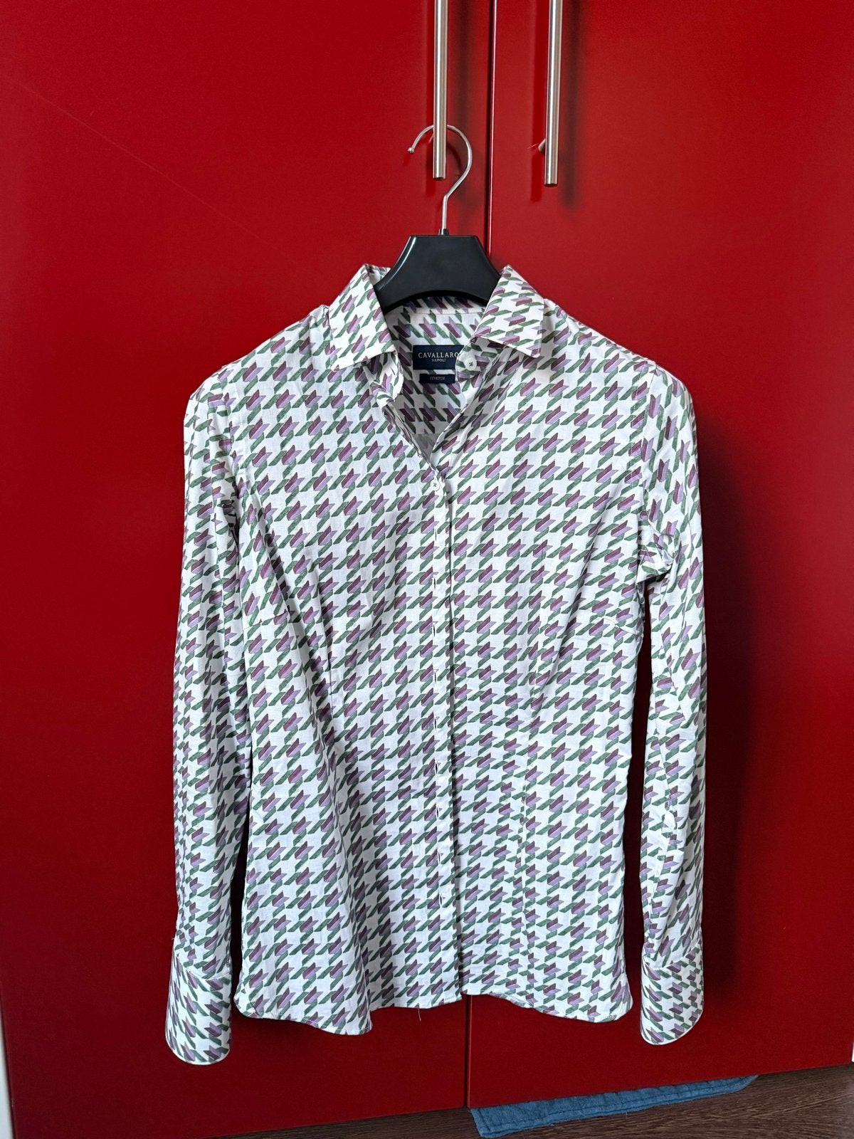Cavallaro Napoli Blouse - Pied-de-poule patroon, Ophalen of Verzenden, Zo goed als nieuw, Maat 36 (S), Wit
