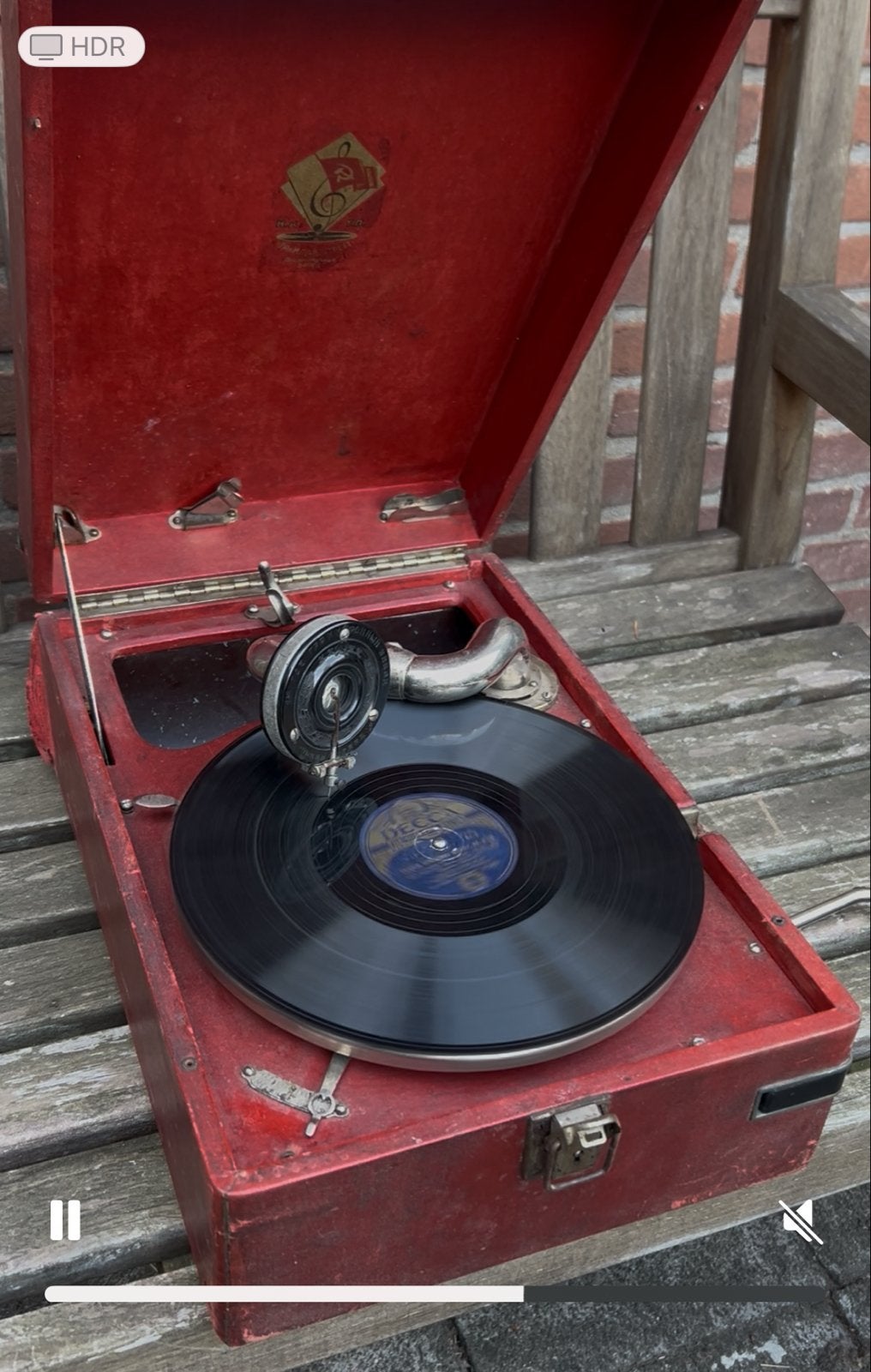 HMV koffergrammofoon 1920/30 - Draagbaar Grammofoon, Ophalen of Verzenden, Gebruikt, Platenspeler, Overige merken