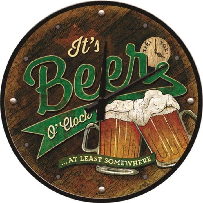 Its beer o clock bier wandklok klok decoratie deco, Info@deconoord.nl, Wandklok, Deco Noord, Nieuw