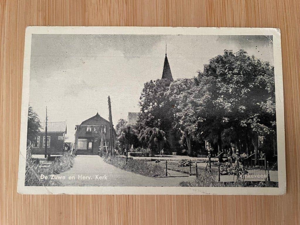 Ansichtkaart Vinkeveen, De Zuwe en Herv. Kerk [1953], Ophalen of Verzenden, 1940 tot 1960, Gelopen, Utrecht