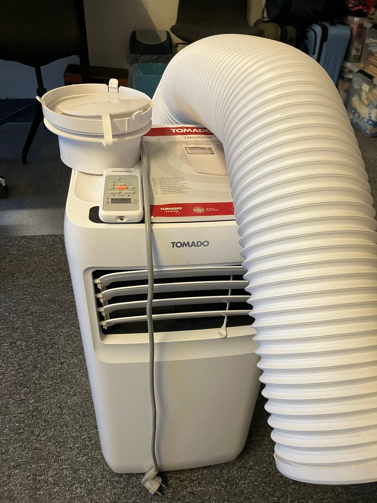 Tomado Mobiele Airco TMA9001W - Koelen en Ontvochtigen, Witgoed en Apparatuur, Airco's, Ophalen, Minder dan 60 m³, 3 snelheden of meer
